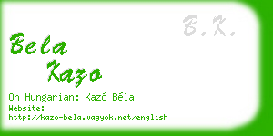 bela kazo business card