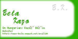 bela kazo business card